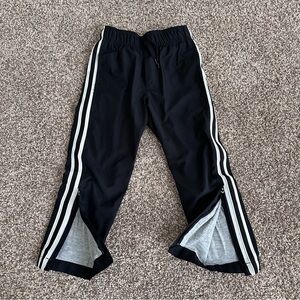 Oshkosh Black Lined Track Pants with zippers and White Stripes